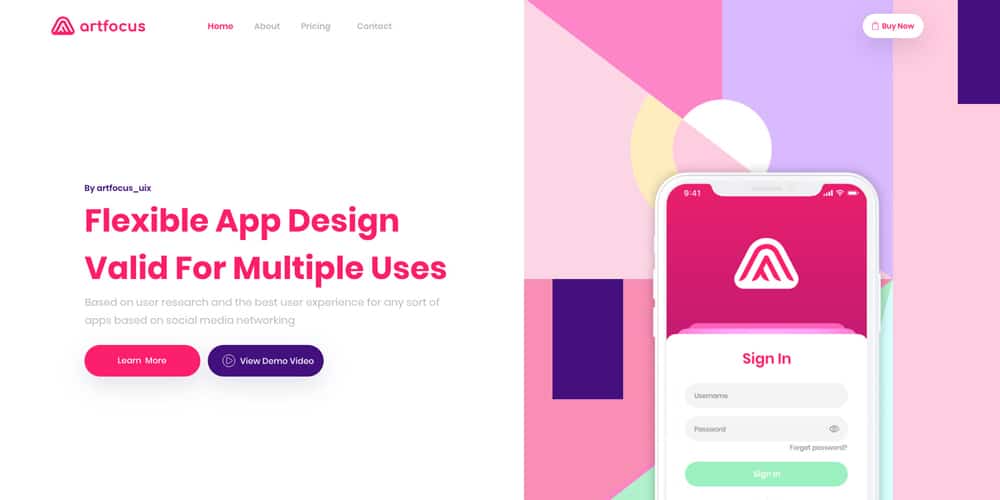 Artfocus Landing Page