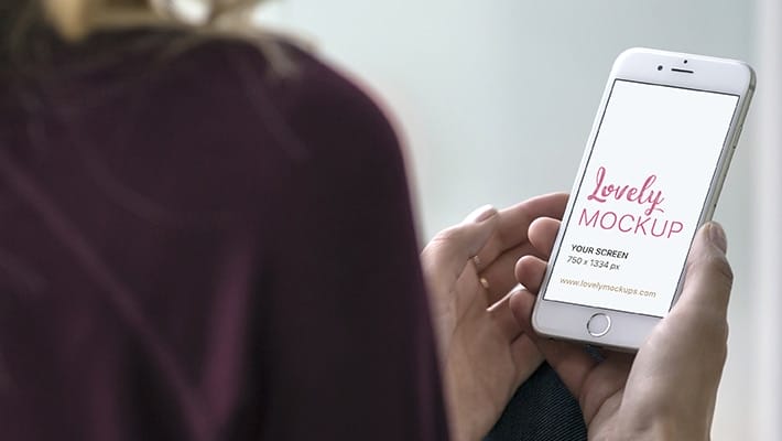 Blond Woman with White iPhone