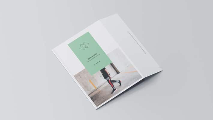 Book Cover with Inner Fold Mockup