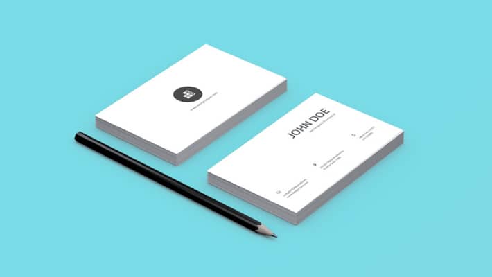Business Card Mockup With Pencil