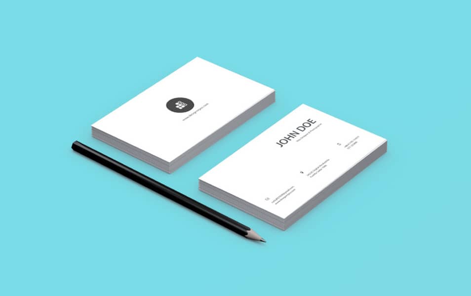 Business Card Mockup With Pencil