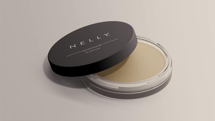 Clear Glass Cosmetic Jar Mockup PSD