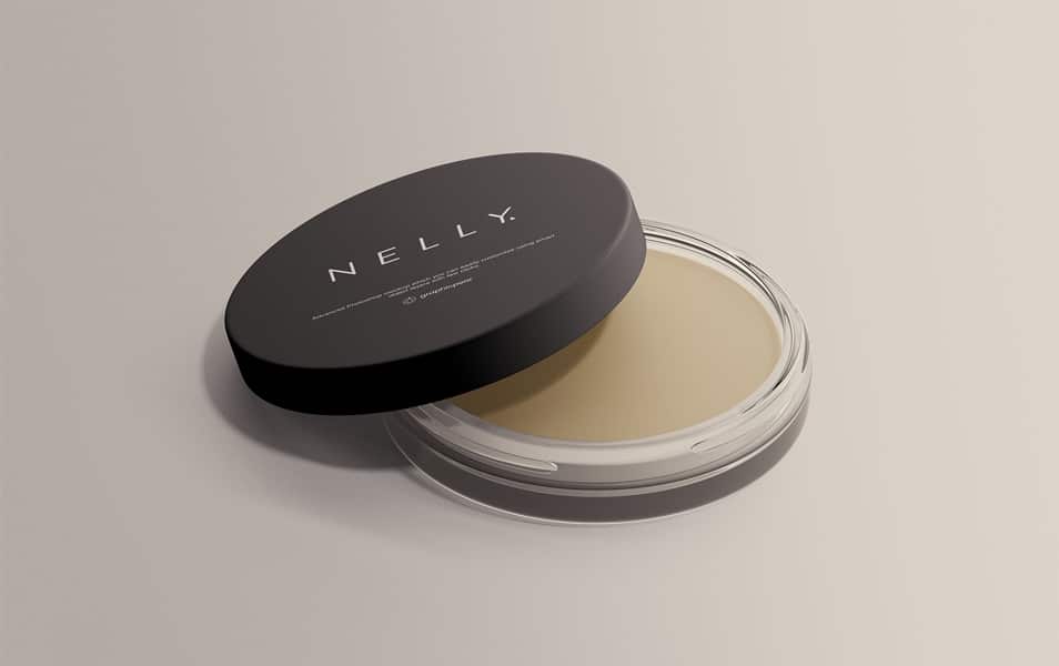 Clear Glass Cosmetic Jar Mockup PSD