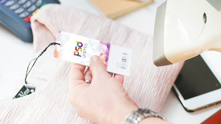 Clothing Price Tag With Barcode Mockup