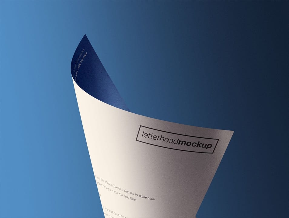 Curled A4 Letterhead Paper Mockup