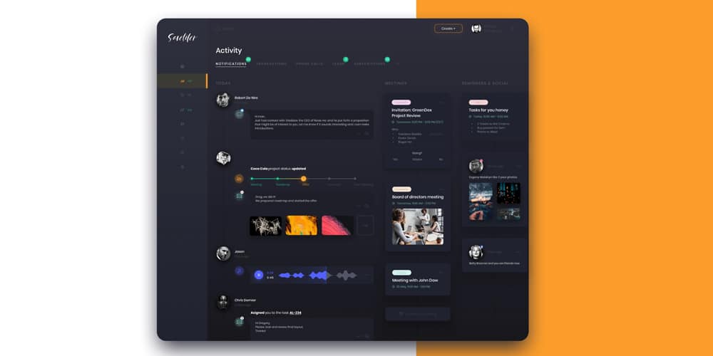 Free Dashboard UI Design PSD 136 Dark Dashboard