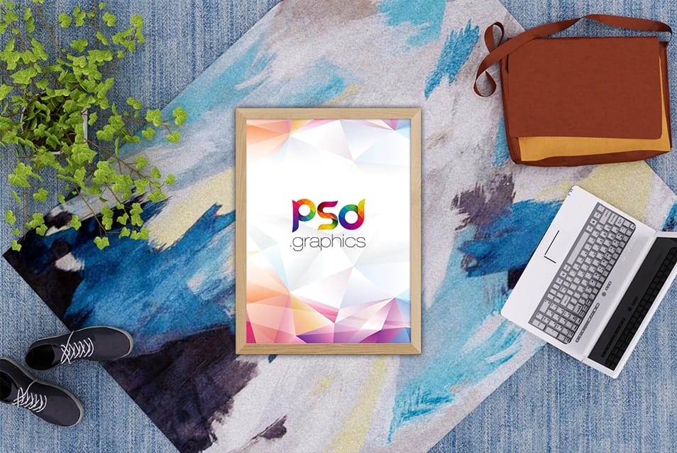 Flat Lay Poster Frame Mockup