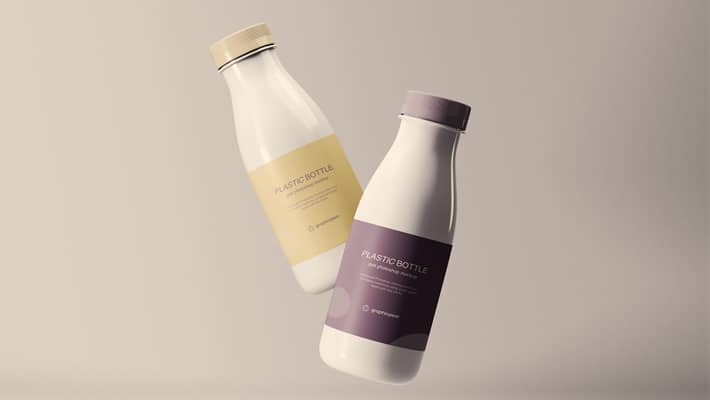 Floating Plastic Bottles Mockup