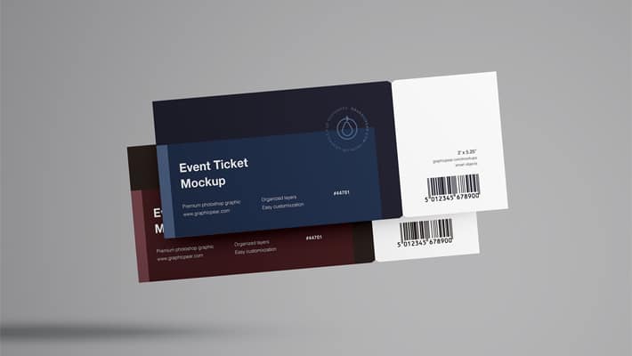 Floating Tickets Mockup