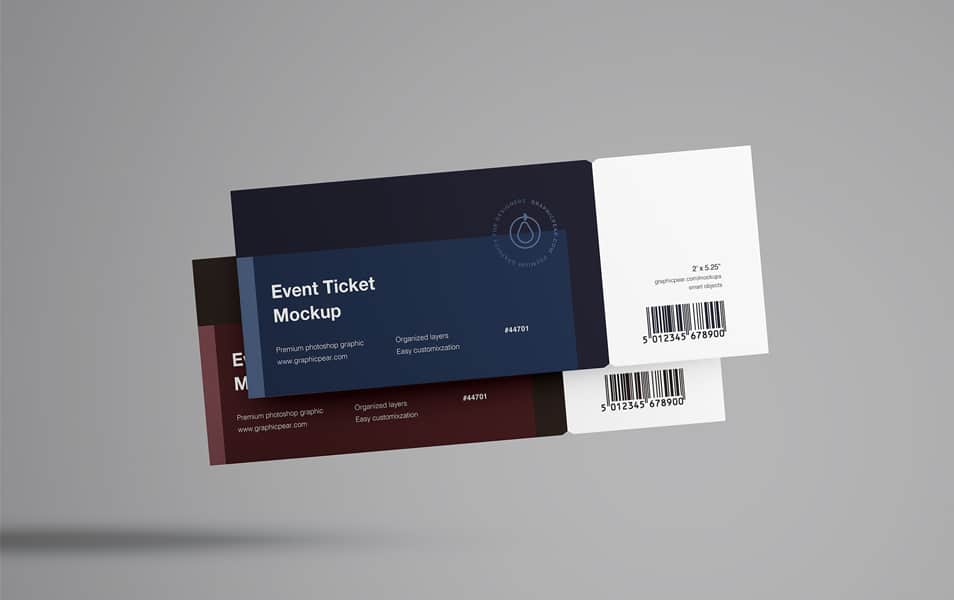 Floating Tickets Mockup