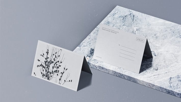 Folded Postcard Mockup PSD