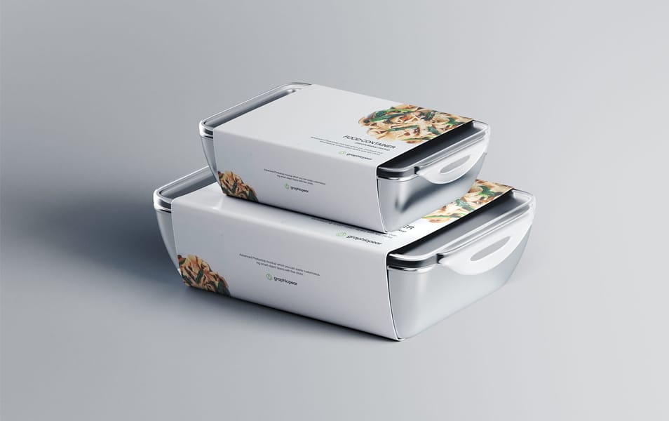 Food Container Mockup with Label