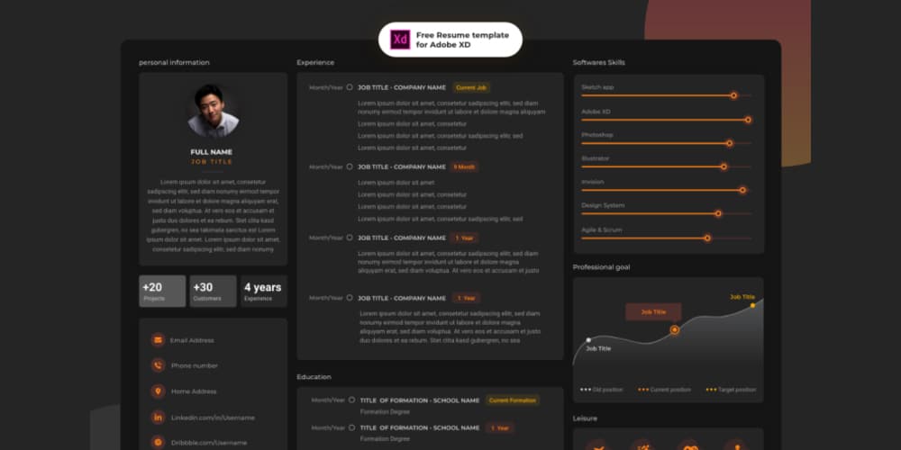 Free Adobe XD Resume
