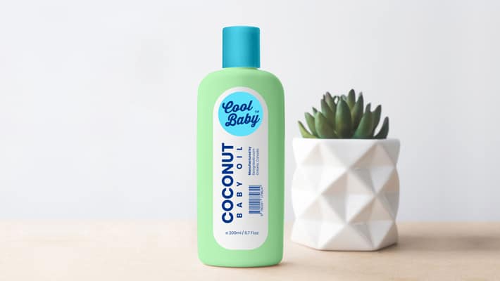 Free Baby Cream / Oil Plastic Bottle Mockup PSD