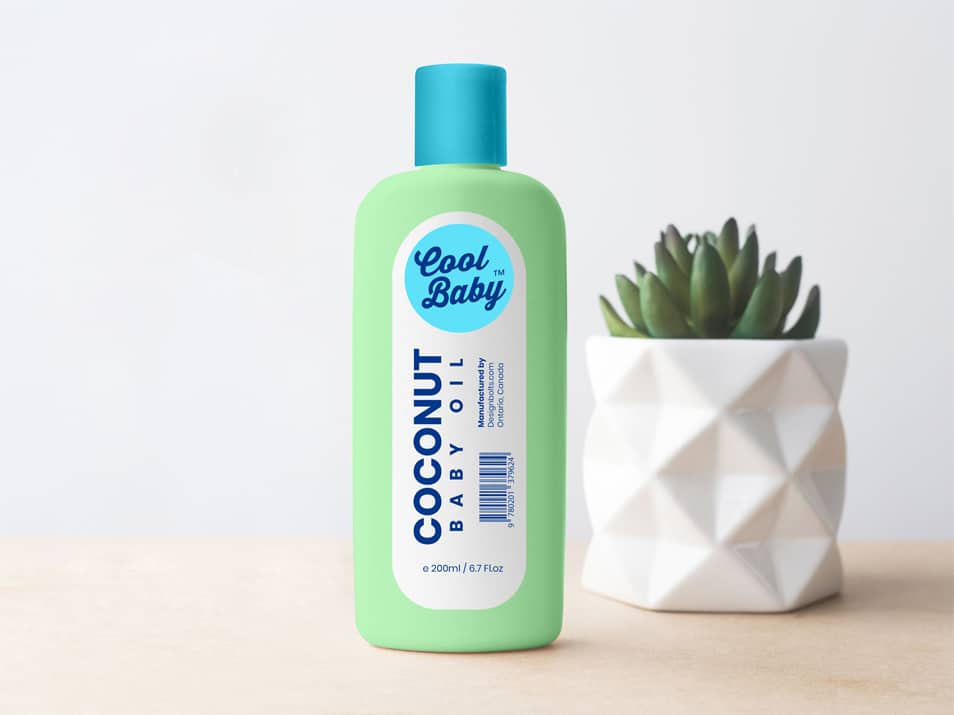 Free Baby Cream / Oil Plastic Bottle Mockup PSD