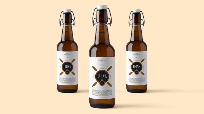 Free Beverage Bottle Mockup PSD