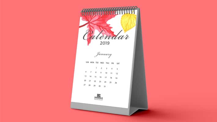 Free Calendar Mockup 2019