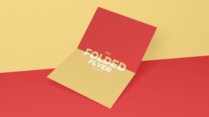 Free Centre Folded Flyer Mockup PSD