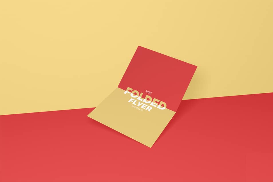 Free Centre Folded Flyer Mockup PSD