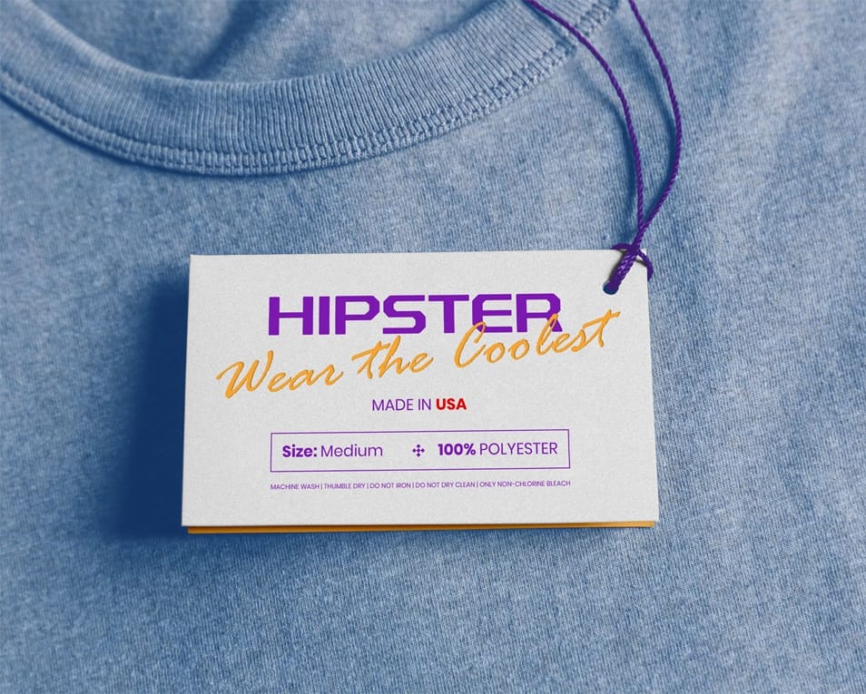 Free Clothing Hang Tag Mockup PSD