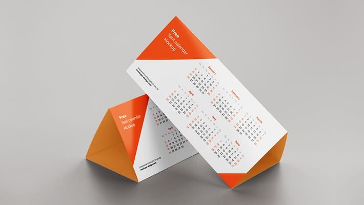 Free DL Tent Calendar Mockup
