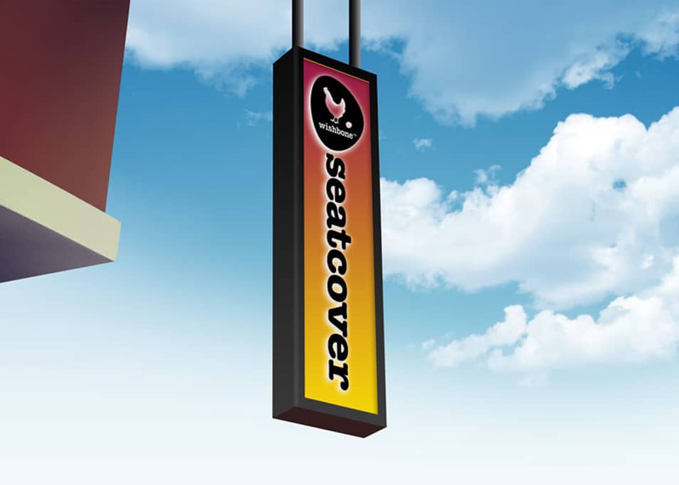 Free Drop Down Backlit Sign Board Mockup PSD