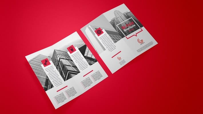 Free Executive Bi-Fold Brochure Mockup PSD