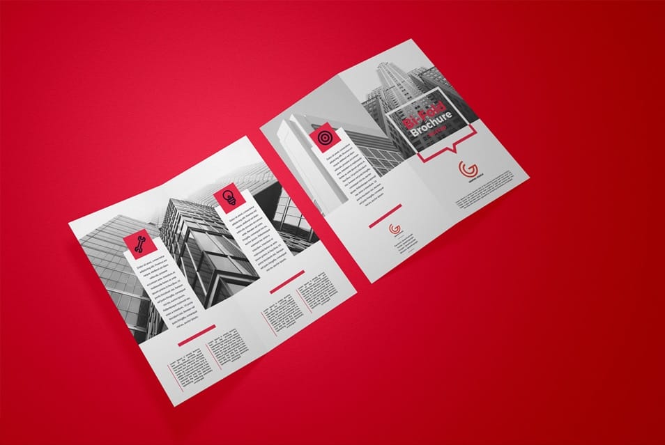 Free Executive Bi-Fold Brochure Mockup PSD