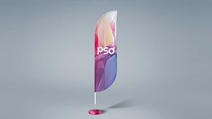 Free Feather Flag Mockup PSD