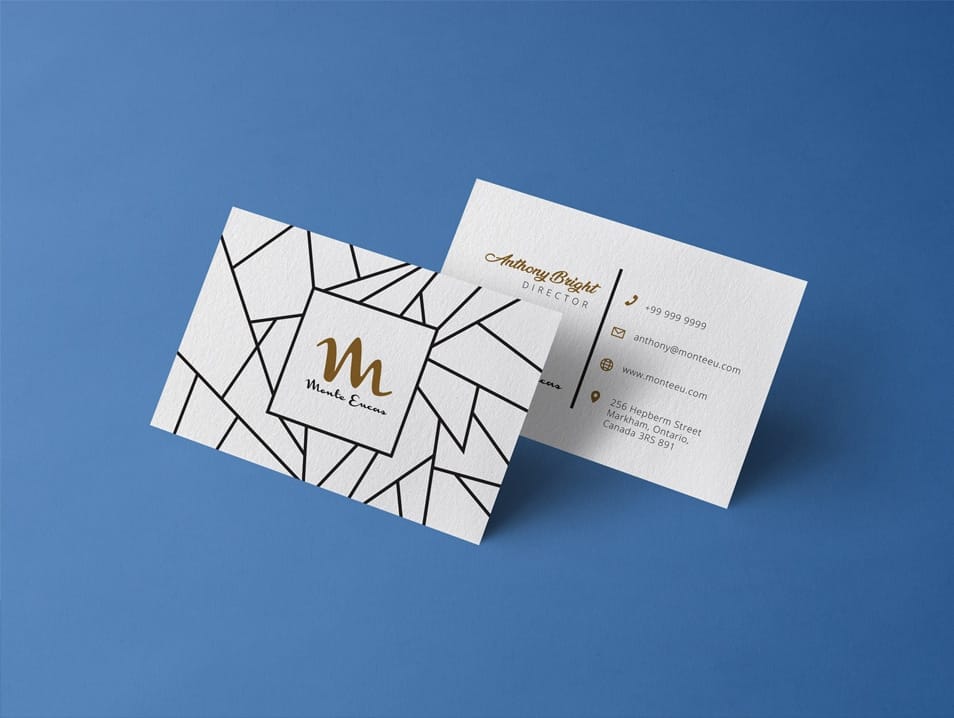 Free Front & Back Business Card Mockup PSD Template