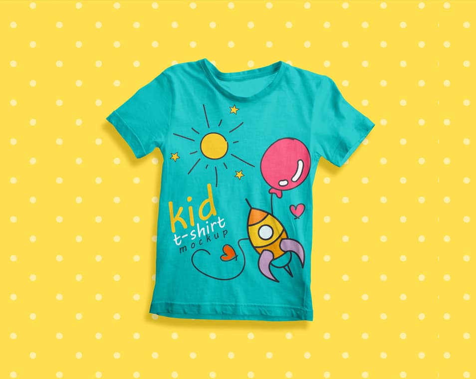 Free Kid T-Shirt Mockup PSD