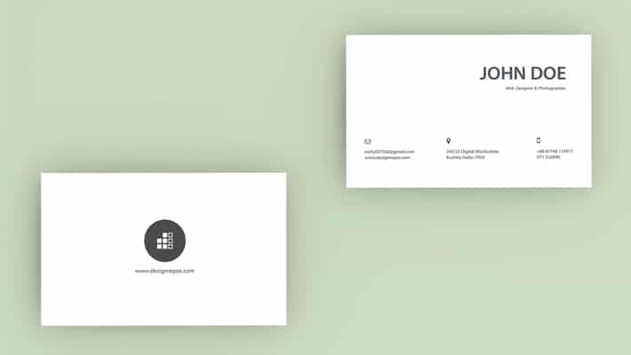 Free Minimal Business Card Mockup