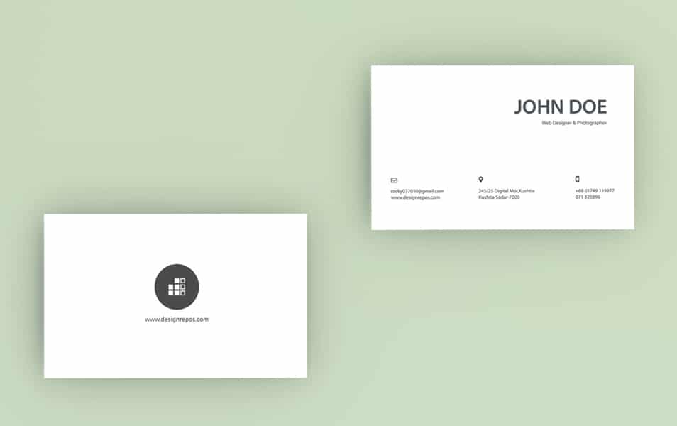 Free Minimal Business Card Mockup