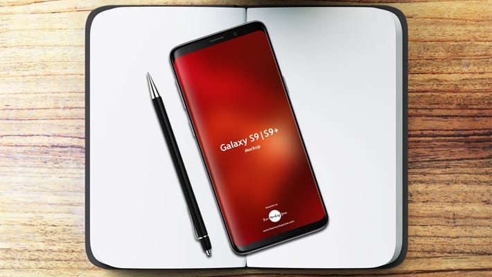 Free Notebook With Samsung Galaxy S9 & S9+ Mockup