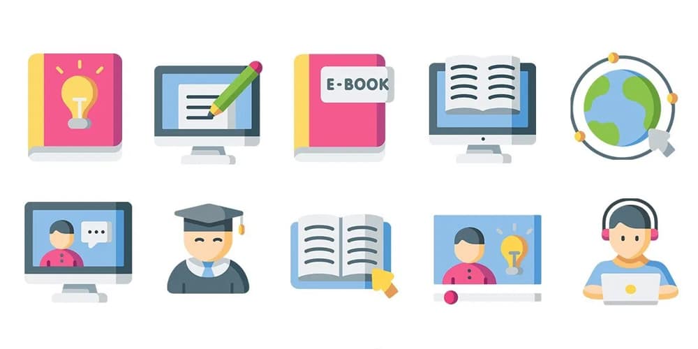 Latest Collection of Free SVG Icons & Illustrations 240 Free Online Learning Icons