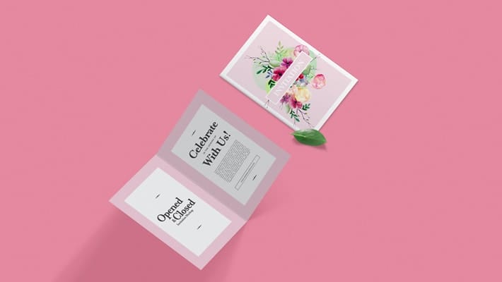 Free Opened & Closed Invitation Mockup