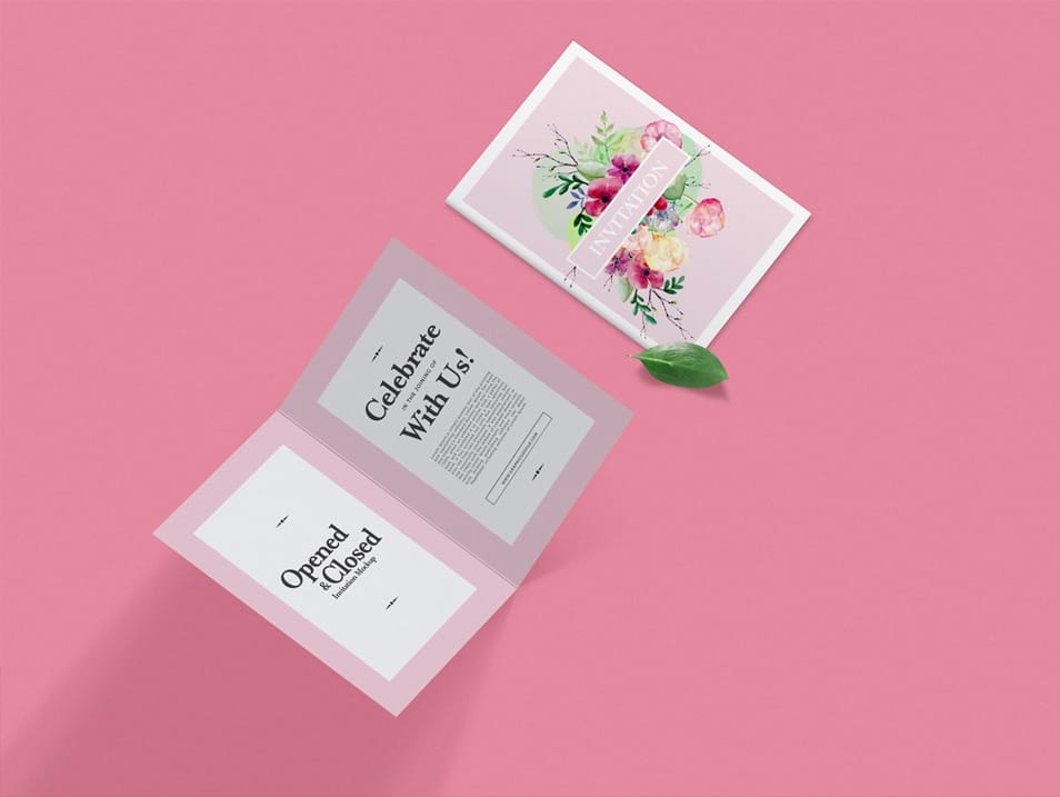 Free Opened & Closed Invitation Mockup