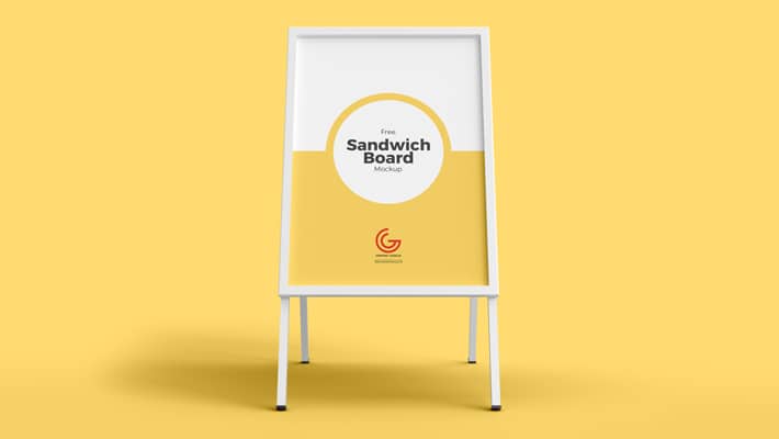 Free Outdoor Advertisement Sandwich Board Mockup PSD