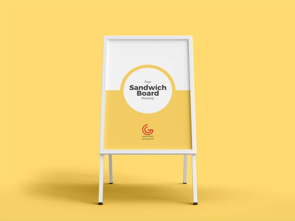 Free Outdoor Advertisement Sandwich Board Mockup PSD