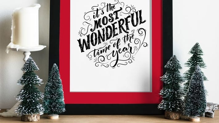 Free Photo Frame Mockup for Christmas Related Artworks