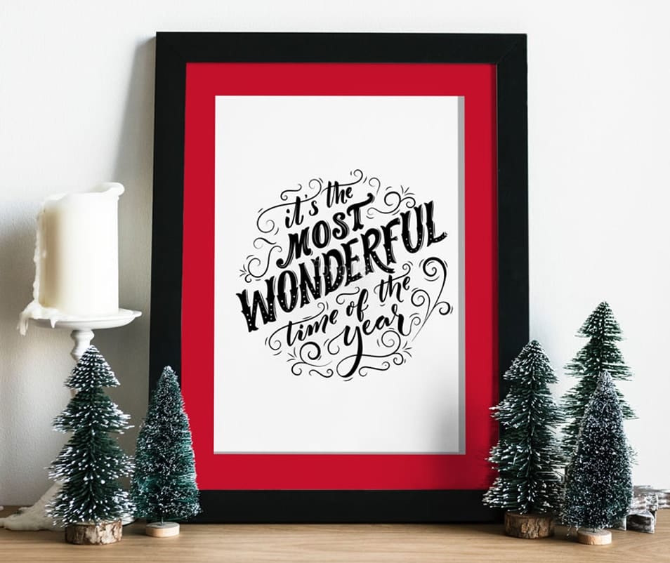 Free Photo Frame Mockup for Christmas Related Artworks