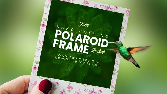 Free Polaroid Photo Frame Mockup PSD