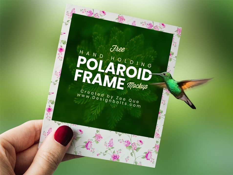 Free Polaroid Photo Frame Mockup PSD