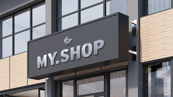 Free Shop Facade Mockup PSD