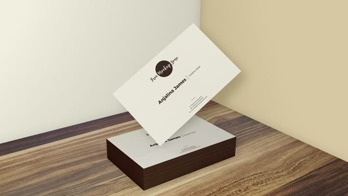 Free Stylish Business Card Mockup