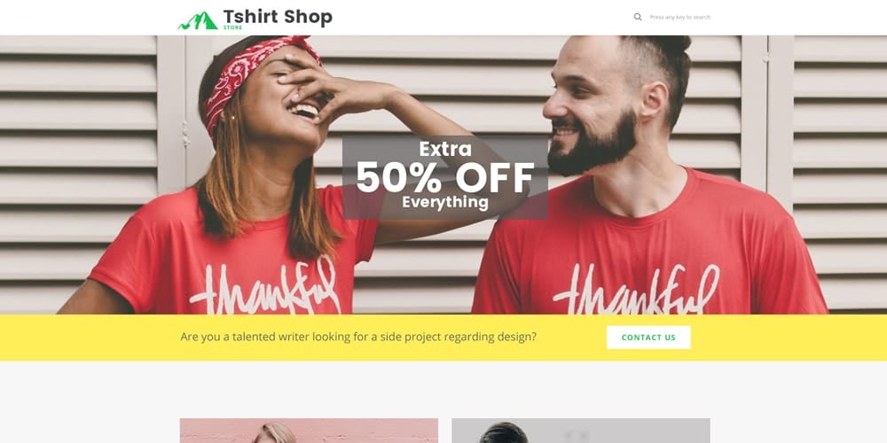 Free Ecommerce Web Templates PSD 50 Free T shirt Shop Web Template PSD