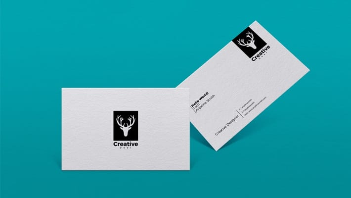 Free Textured Business Card Branding PSD Mockup