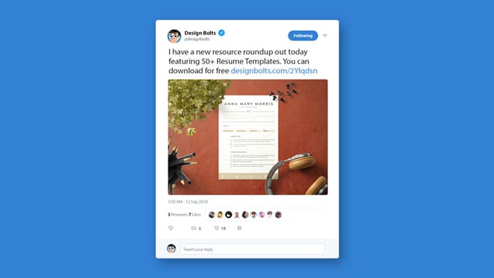 Free Twitter Tweet UI Mockup PSD