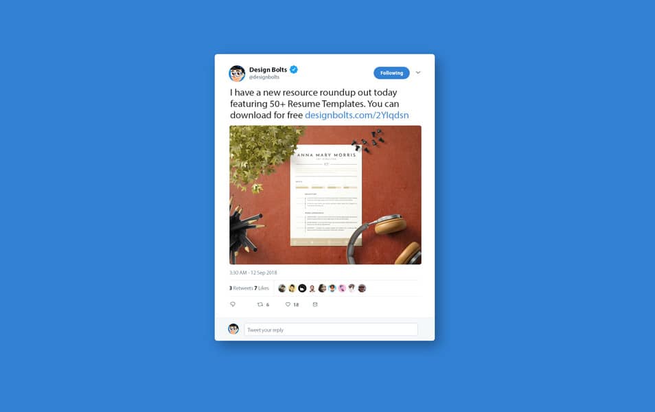Free Twitter Tweet UI Mockup PSD