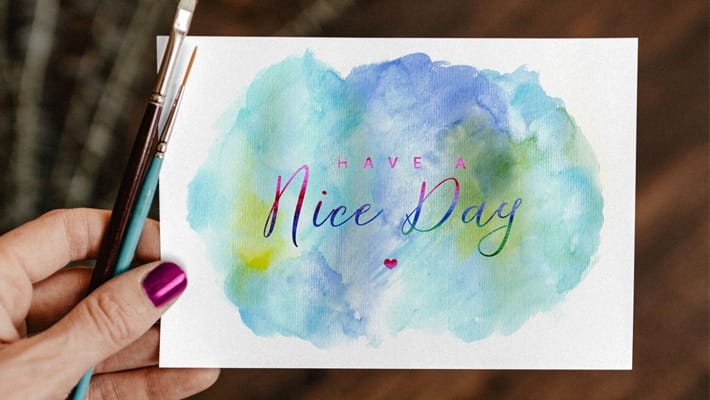 Free Watercolor Painting Greeting Card Mockup PSD